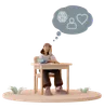 Student with Thought Bubble of Emotional Health