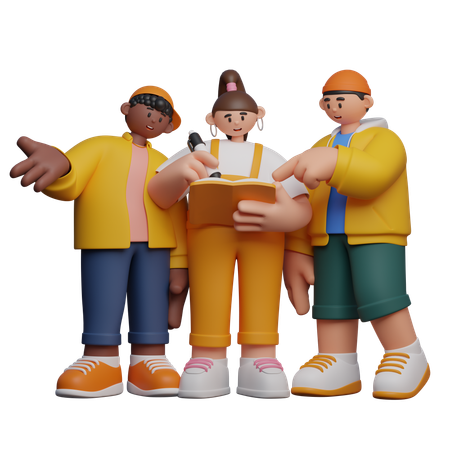 Students Learning Together  3D Icon