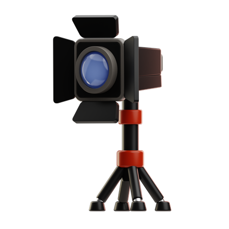 Studio Film Camera with Tripod  3D Icon