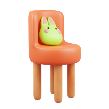 Cute Orange Furniture 3D Icon