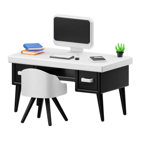 Study Desk  3D Illustration