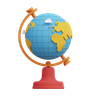 3d study globe emoji