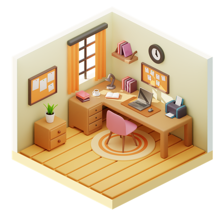 Study Room  3D Icon