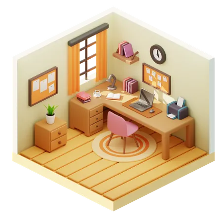 Study Room  3D Icon