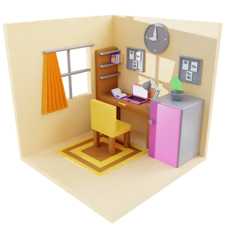 Study Room  3D Icon