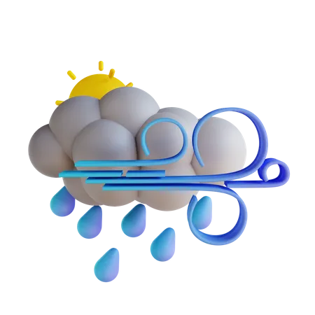 Stürmischer Nachmittagsregen  3D Illustration