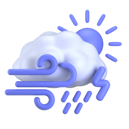 Sturm Wetter Tag  3D Icon