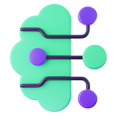 Stylish Cloud-Based Data Flow Icon  3D Icon