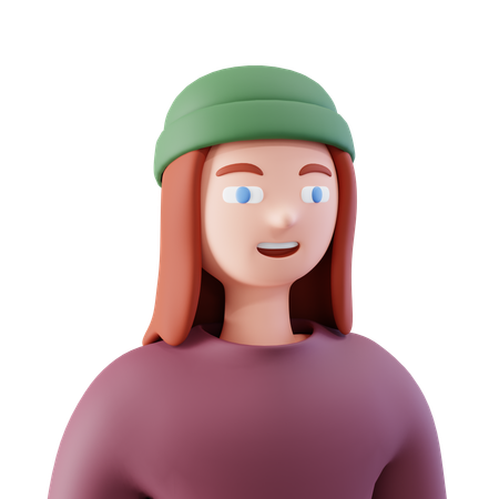 Stylish Girl  3D Icon