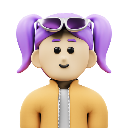 Stylish Girl Avatar  3D Icon