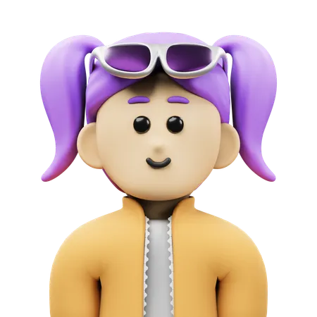 Stylish Girl Avatar  3D Icon