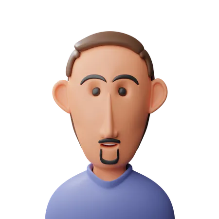 Stylish man avatar  3D Icon