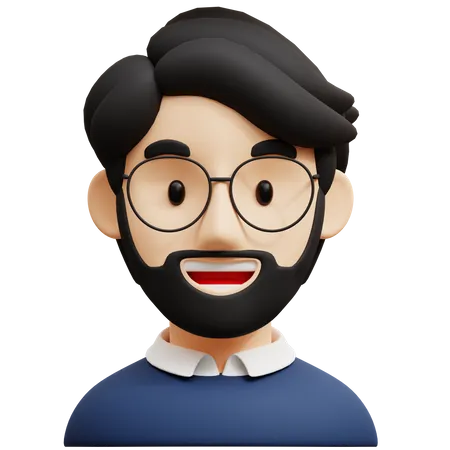 Stylish Spectacles Guy  3D Icon