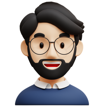 Stylish Spectacles Guy  3D Icon