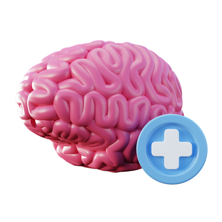Stylized Brain Health  3D Icon