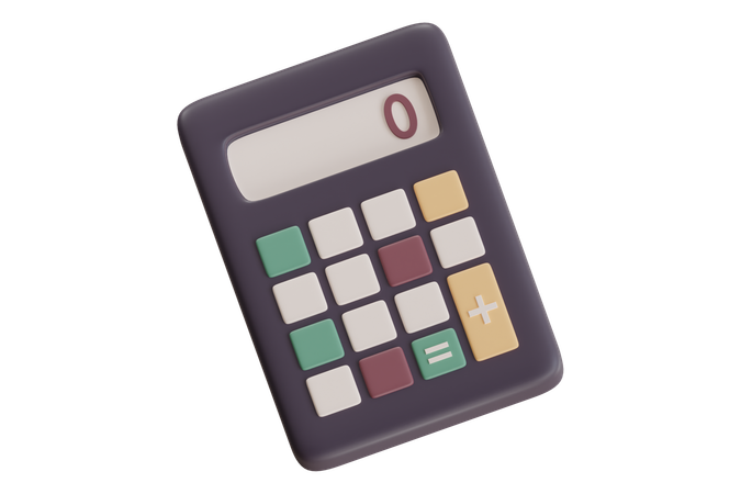 Stylized Calculator Graphic  3D Icon