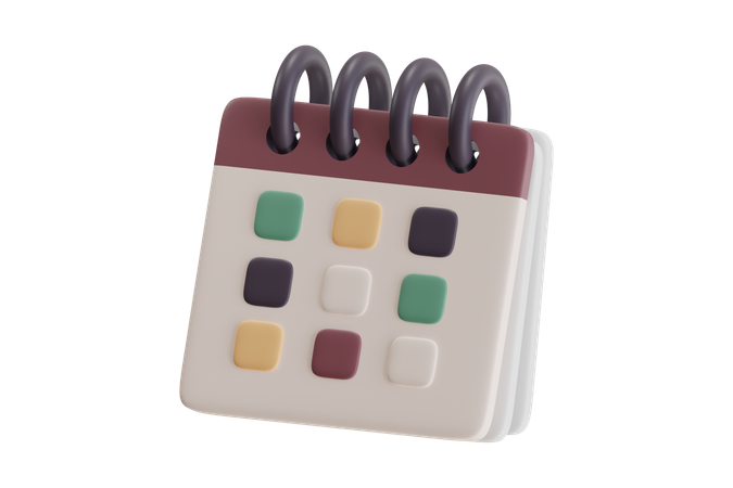 Stylized Calendar Notepad  3D Icon