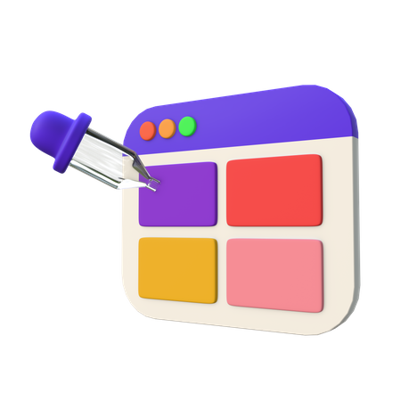 Stylized Color Picker  3D Icon