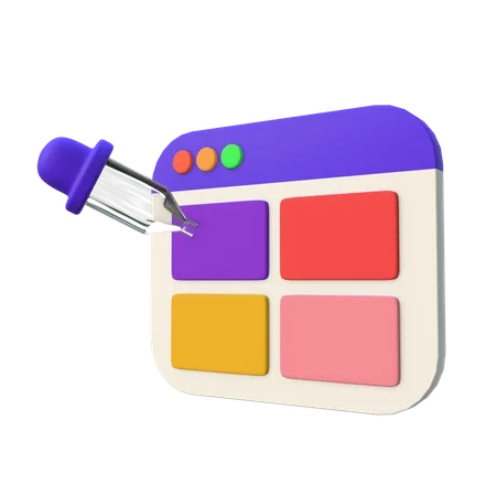 Stylized Color Picker  3D Icon