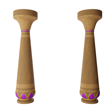 Stylized Egyptian Pillar  3D Icon