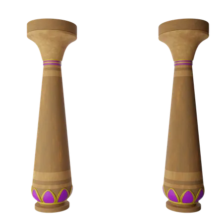 Stylized Egyptian Pillar  3D Icon