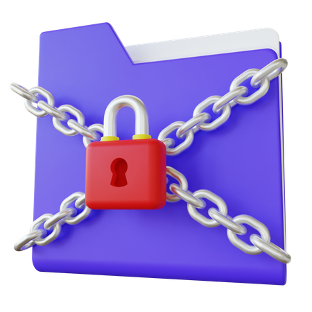 Stylized Encrypted Folder  3D Icon