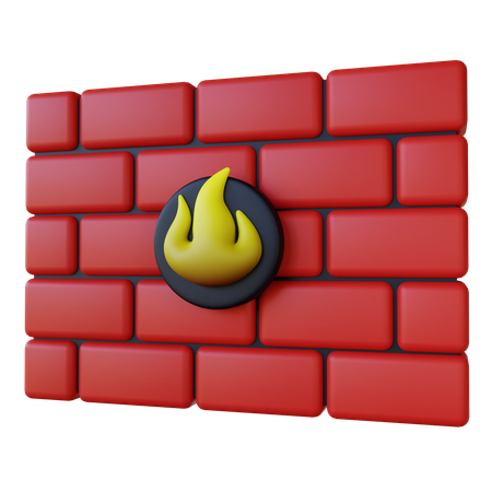 Stylized Firewall Protection 3D Illustration