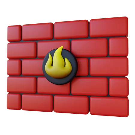 Stylized Firewall Protection  3D Illustration