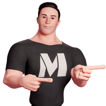 Stylized Man Pointing Left Side With Both Hands  3D Icon