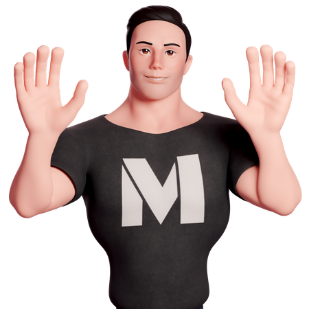 Stylized Man With Greeting Gesture  3D Icon