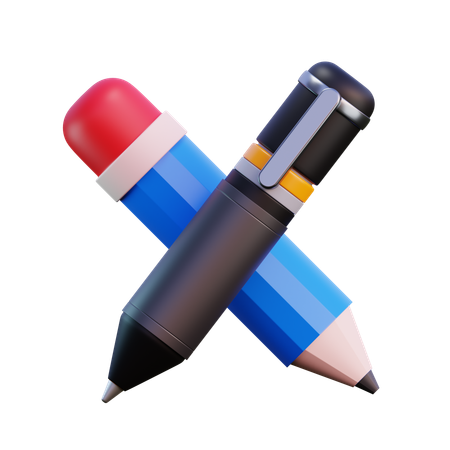 Stylo et crayon  3D Icon