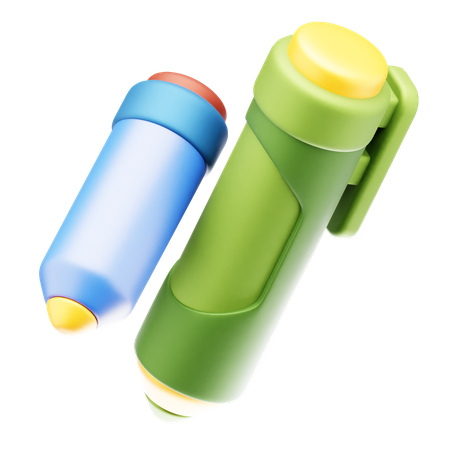 Stylo et crayon  3D Icon