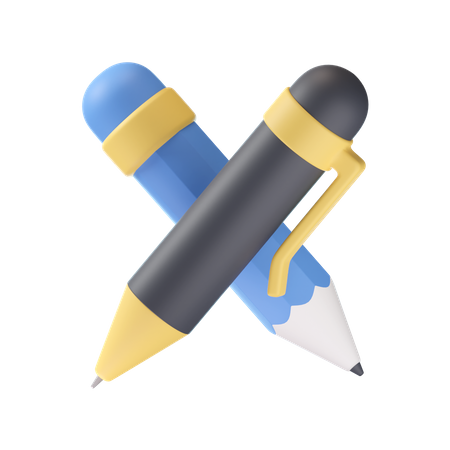 Stylo et crayon  3D Icon