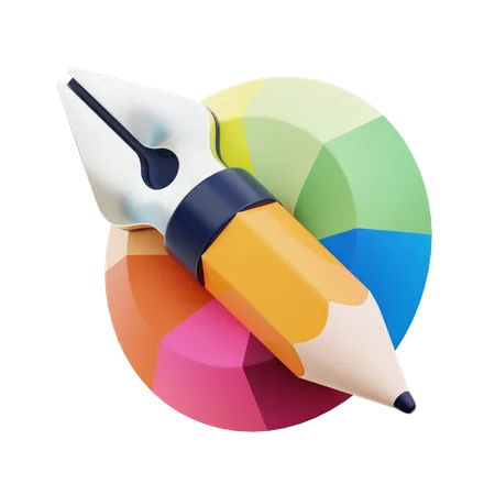 Stylo et crayon  3D Icon