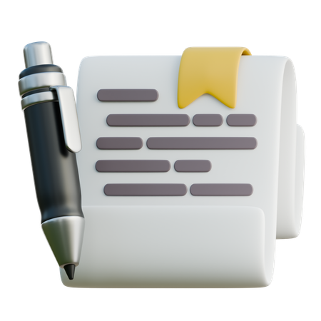 Stylo et papier  3D Icon