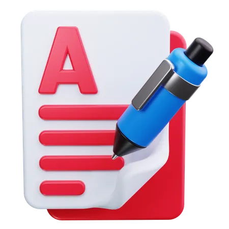 Stylo et papier  3D Icon