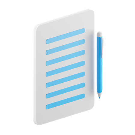 Stylo et papier  3D Icon