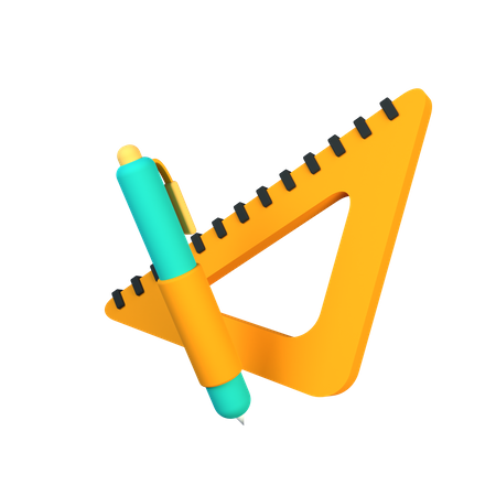 Stylo et règle  3D Icon