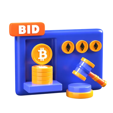 Subasta criptográfica  3D Icon