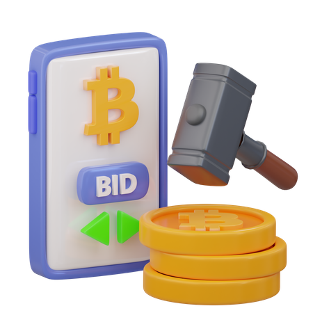 Subasta criptográfica  3D Icon