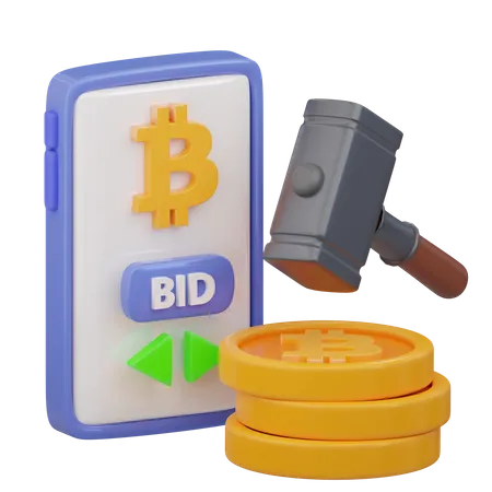 Subasta criptográfica  3D Icon