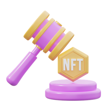 Subasta de arte nft  3D Icon