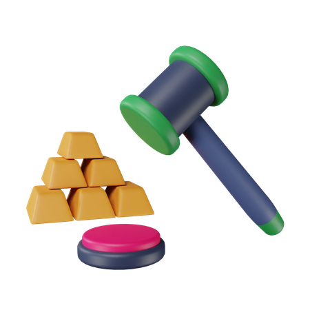 Subasta de oro  3D Icon