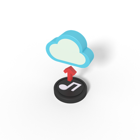 Subir música a la nube  3D Icon