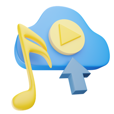 Subir música en la nube  3D Icon