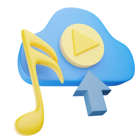 Subir música en la nube  3D Icon