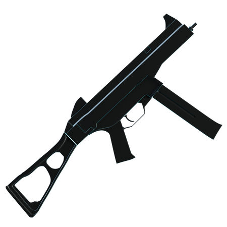 Submachine Gun  3D Illustration