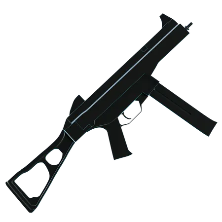 Submachine Gun  3D Illustration