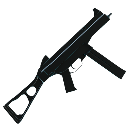 Submachine Gun 3D Illustration