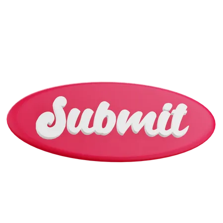3 D Submit Sticker Text With Transparent Background 3D Icon